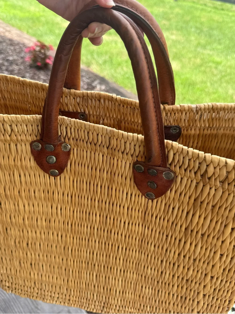 Vintage handwoven straw